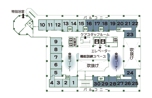 生江特別養護老人ホーム白寿荘　３階案内図