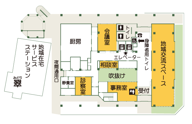 生江特別養護老人ホーム白寿荘　１階案内図